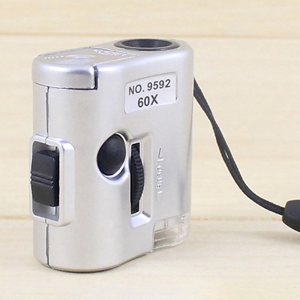 Mini Pocket 60X Microscope Magnifier Glass Jeweler Loupe with LED UV Light 2025 - $9.99 –P8