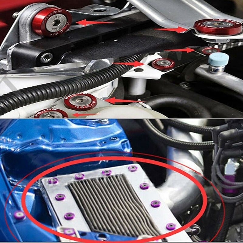 10pcs alluminio m6 x 20 modifica styling auto parafango rondella targa bulloni decorazione auto del 2025 a $7.99 –P4
