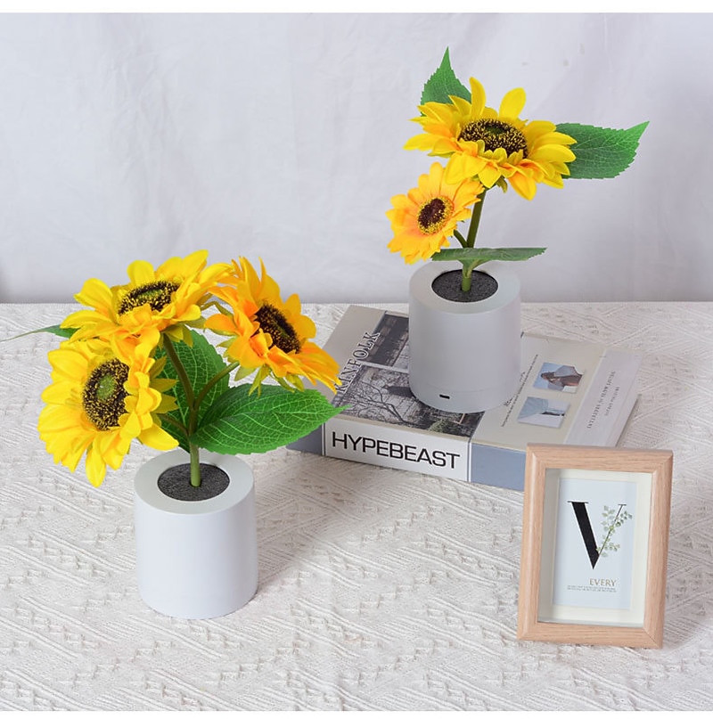 Lumină artificială de noapte cu floarea soarelui, reîncărcabilă pentru acasă, lampă decorativă, lumini de noapte creative pentru copii, prieten, cadou de sărbători, lumină LED 2025 - $44.99 –P10