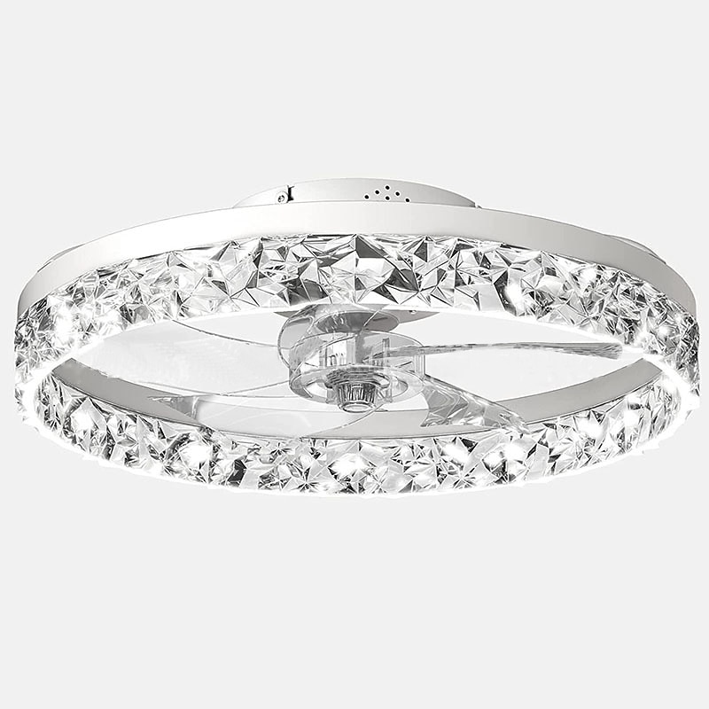 ventilatori a soffitto a led con luci lampadari di cristallo dimmerabili con telecomando 20 "lampada da soffitto a incasso lampadario in metallo camera da letto soggiorno del 2025 a $331.09 –P8