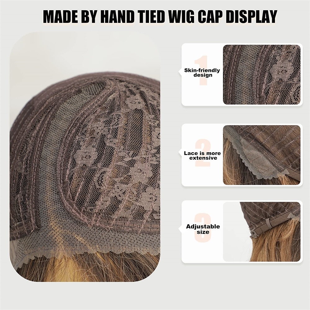 Brown Wigs for Women Bob Shoulder Length Straight Synthetic Lace Wig Side Parting with Baby Hair 2025 - $24.99 –P5