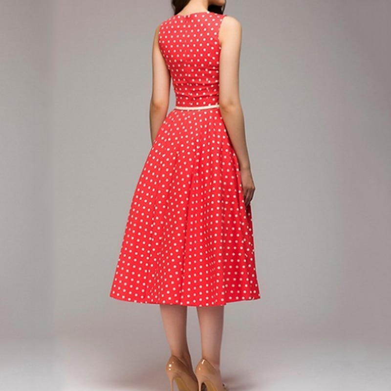 50-es évek egy vonalú ruha retro vintage 1950-es évek lengő ruha flare ruha női jelmez vintage cosplay alkalmi napi ruha 2025 - $20.99 –P6