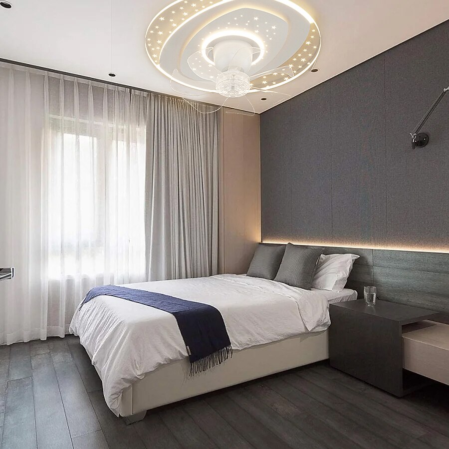 Deckenventilator mit Licht 20" App&amp; Fernbedienung, Zeitmessung&amp; 3-LED-Farb-LED-Deckenventilator, 6 Windgeschwindigkeiten moderner Deckenventilator für Schlafzimmer, Wohnzimmer, kleines Zimmer 2025 - $331.09 –P4