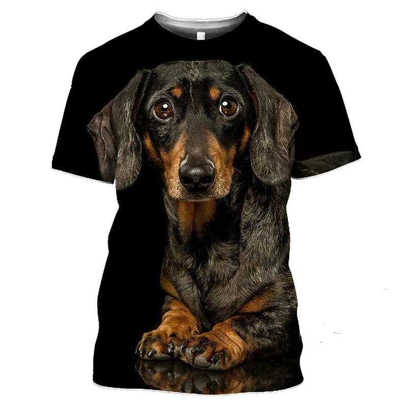 t-shirt grafica per cane bassotto animale per uomo donna unisex adulto stampa 3d casual quotidiano simpatico regalo divertente del 2026 a $24.99 –P4