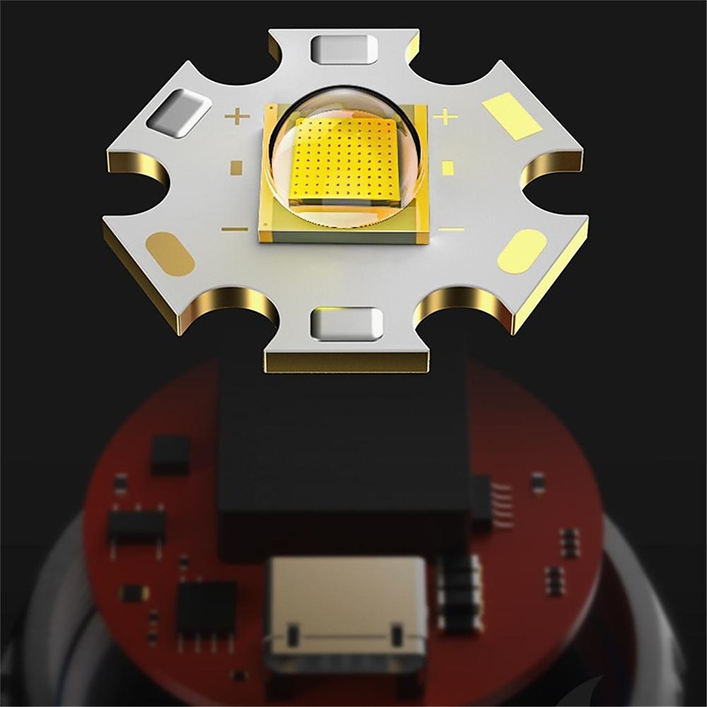 2025年 ポータブル 2 で 1 990000lm 超高輝度 g3 戦術的な led 懐中電灯トーチ ライト屋外ランプ キャンプ戦術フラッシュ usb 充電式  コレクション – $17.99 –P9