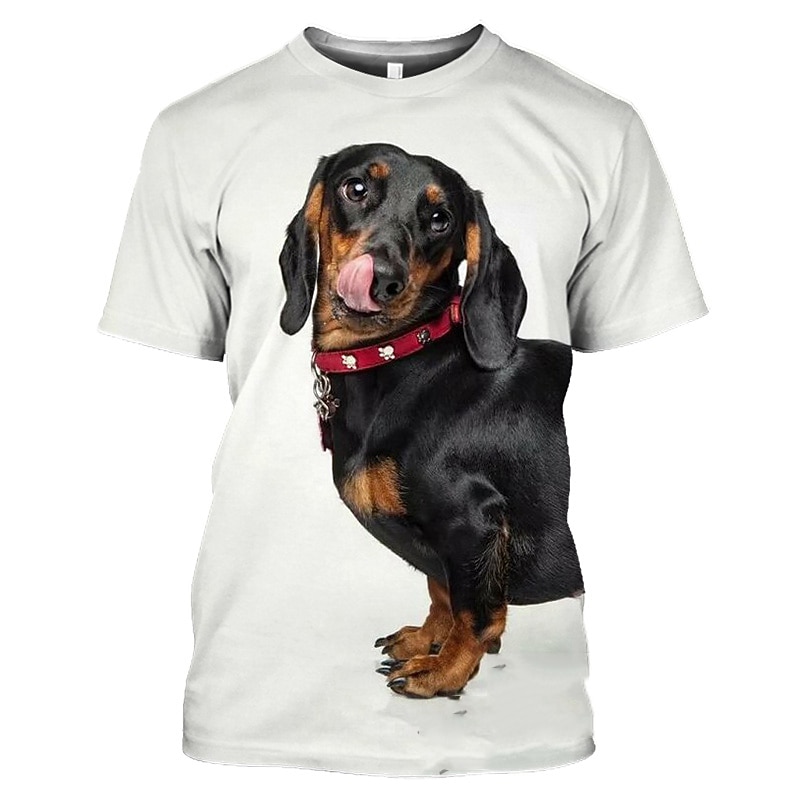 t-shirt grafica per cane bassotto animale per uomo donna unisex adulto stampa 3d casual quotidiano simpatico regalo divertente del 2026 a $24.99 –P5