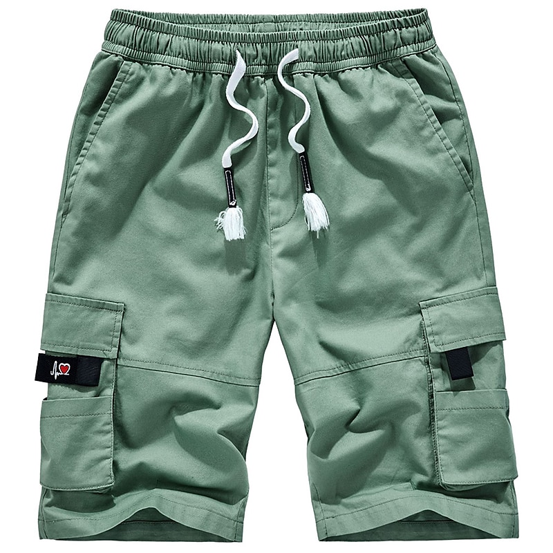 Homens Shorts táticos Bermuda Cargo Shorts camuflados Shorts de verão Com Cordão Cintura elástica Côr Sólida camuflagem Ripstop Respirável Preto Verde Tropa de 2025 por $25.99 –P3