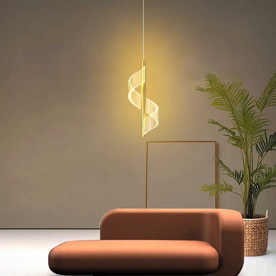 lampa wisząca led spiralna lampka nocna do sypialni 30 cm, nowoczesna minimalistyczna jadalnia bar regulowana długa linia sprzętowa lampa wisząca oprawa oświetleniowa sufitowa 2025 - $93.44 –P3
