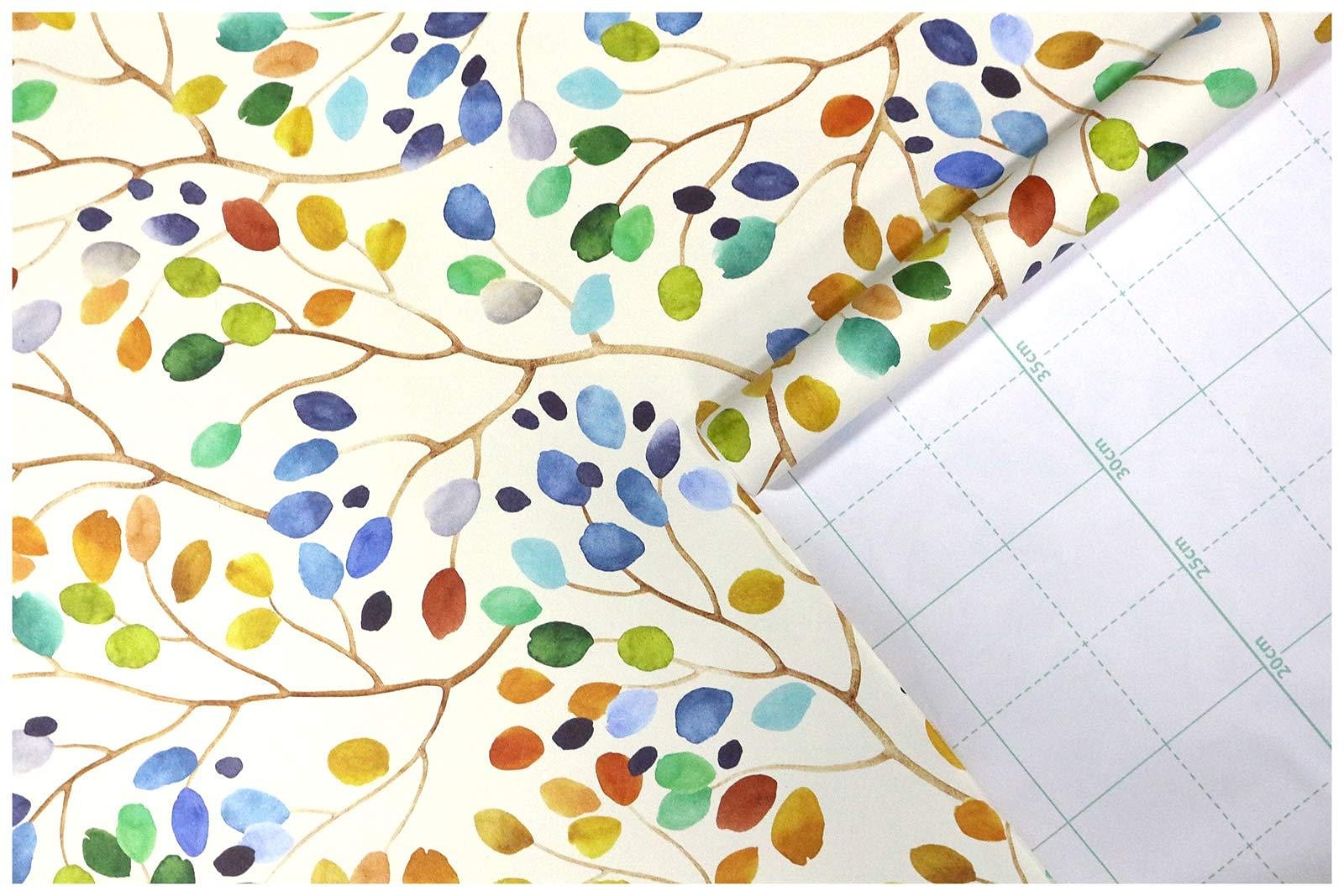 Cool Wallpapers Wallpaper Aesthetic Wall Mural Floral Peel and Stick Wallpaper Colorful Forest Beige/Orange/Blue Removable Contactpaper for Nursery Decorations 17.7in x 118in 2025 - $6.49 –P8