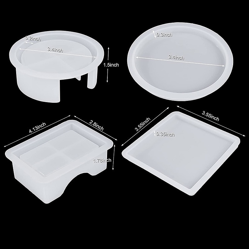 Crystal Drop Adhesive Diy Epoxy Resin Square Coaster Box Circular Coaster Box Storage Box Silicone Mirror Mold 2025 - $17.99 –P4