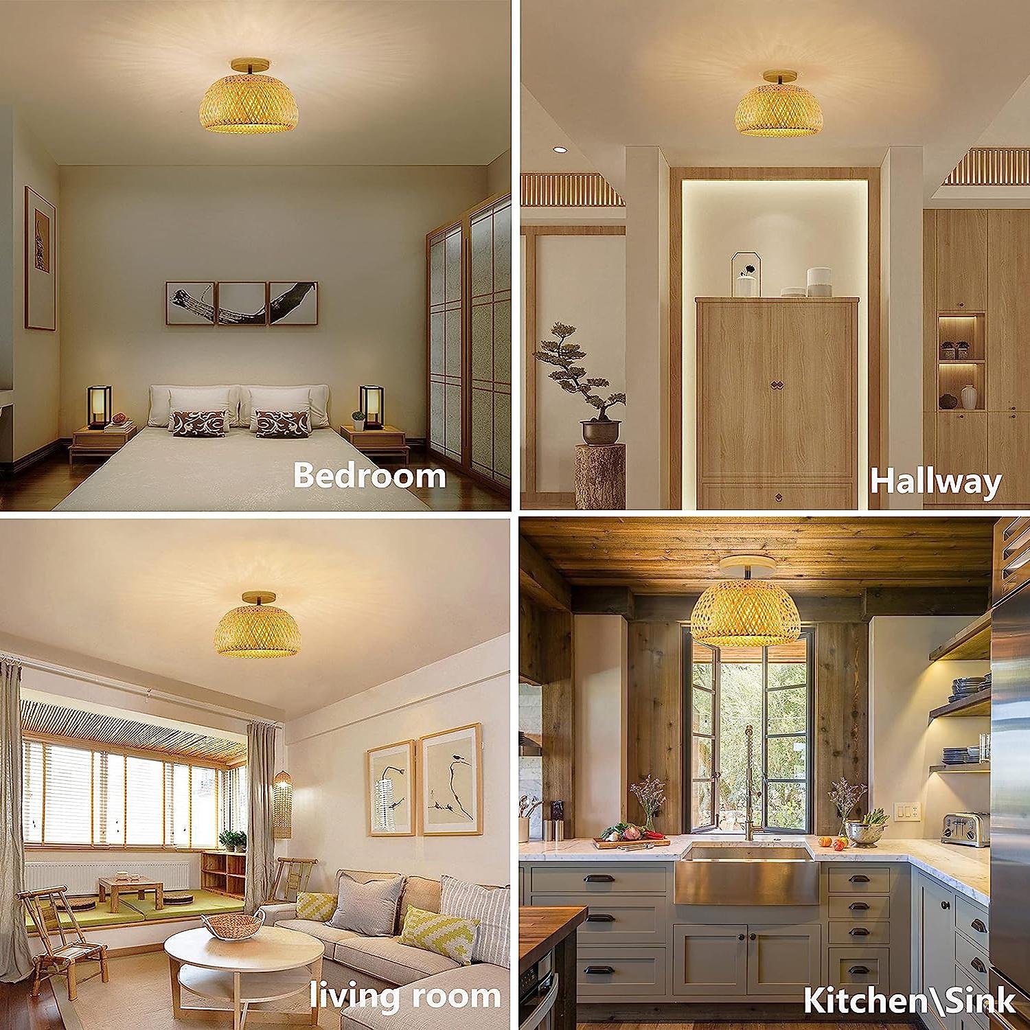 Creative Handmade Bamboo Weaving Natural Wind Ceiling Chandelier E27/E26 Base Ceiling Lighting Hanging Lamp Suitable for Study Coffee Shop Restaurant Rar AC110V AC220V 2026 - $151.99 –P9