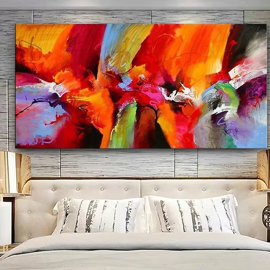 olieverfschilderij handgemaakte handgeschilderde kunst aan de muur abstract kleurrijk huisdecoratie decor gerold canvas geen frame niet uitgerekt 2025 - $100.99 –P4