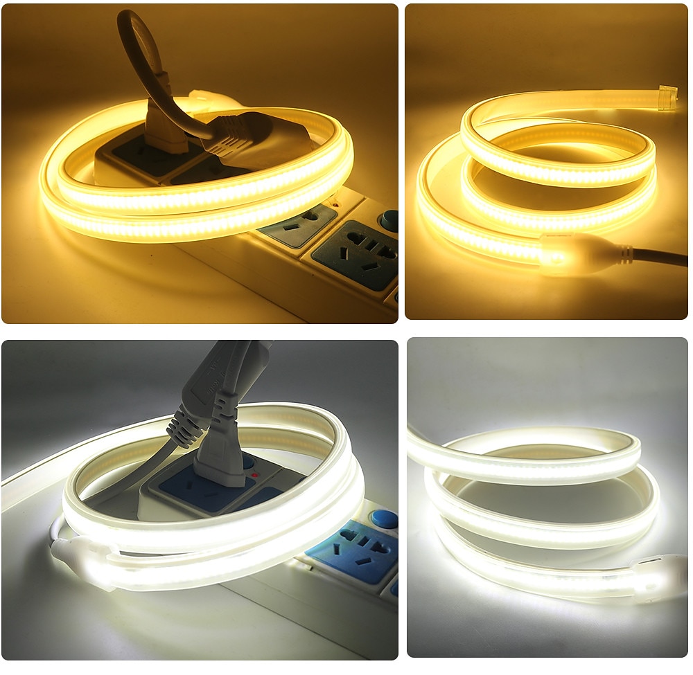 cob led strip light 288leds/m 220v eu plug ra 90 hög ljusstyrka 3000k 4000k 6000k flexibel led tejp för sovrum kök vattenpr 2025 - $16.49 –P2