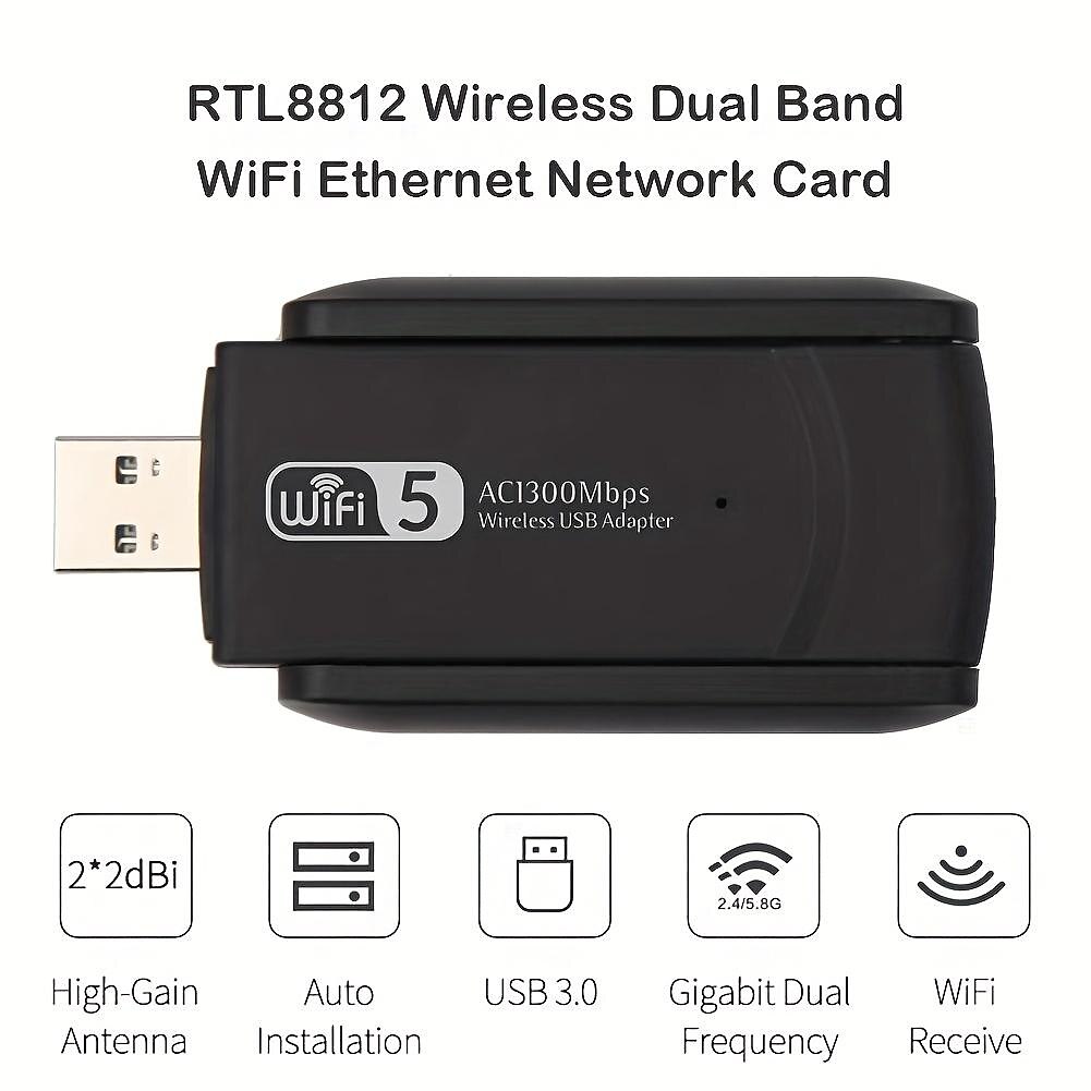 2.4G 5G 1300Mbps Usb Wireless Network Card Dongle Antenna AP Wifi Adapter Dual Band Wi-Fi Usb 3.0 Lan Ethernet 1200M 2025 - $19.99 –P3