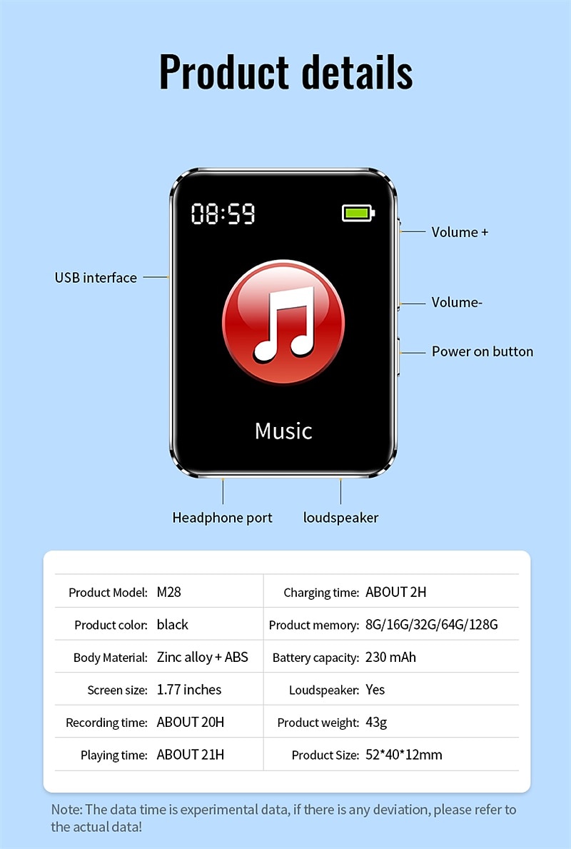 Digital Voice Recorder M28 English 128GB Portable Digital Voice Recorder 43.18 mm Android System E-Book Portable MP3 Player Audio Recorder with Playback with Noise Reduction for Business Speech 2025 - $35.99 –P18
