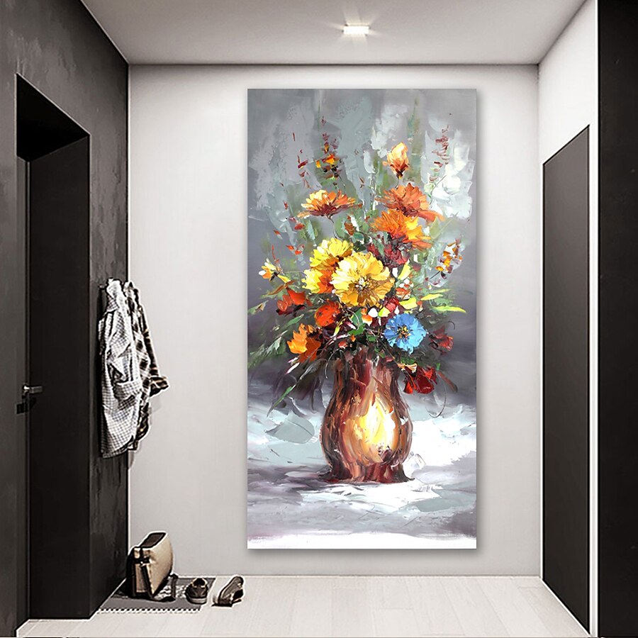 Ölgemälde handgemachte handgemalte Wandkunst abstrakte Stillleben schöne Blume Bonsai Wohnkultur Dekor gerollte Leinwand kein Rahmen ungedehnt 2025 - $77.99 –P5