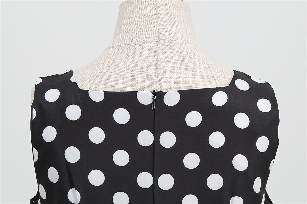 Retro Vintage 1950er Rockabilly Knielang Swing-Kleid Ausgestelltes Kleid Ärmellos Tupfen Kostüm Damen Karneval Maskerade Party / Abend Alltagskleidung Lässig Erwachsene Kleid Frühling & Sommer 2026 - $23.99 –P2