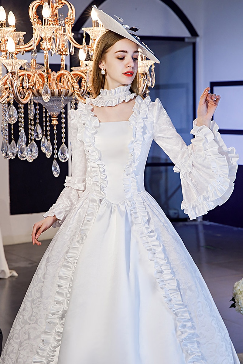 cinderella maria antonietta retro vintage rococo victoriaans renaissance 18e eeuw prinses koloniale periode jurk dames jacquard kostuum vintage cosplay prestatie bruiloft 3/4-mouwen 2026 - $125.99 –P4