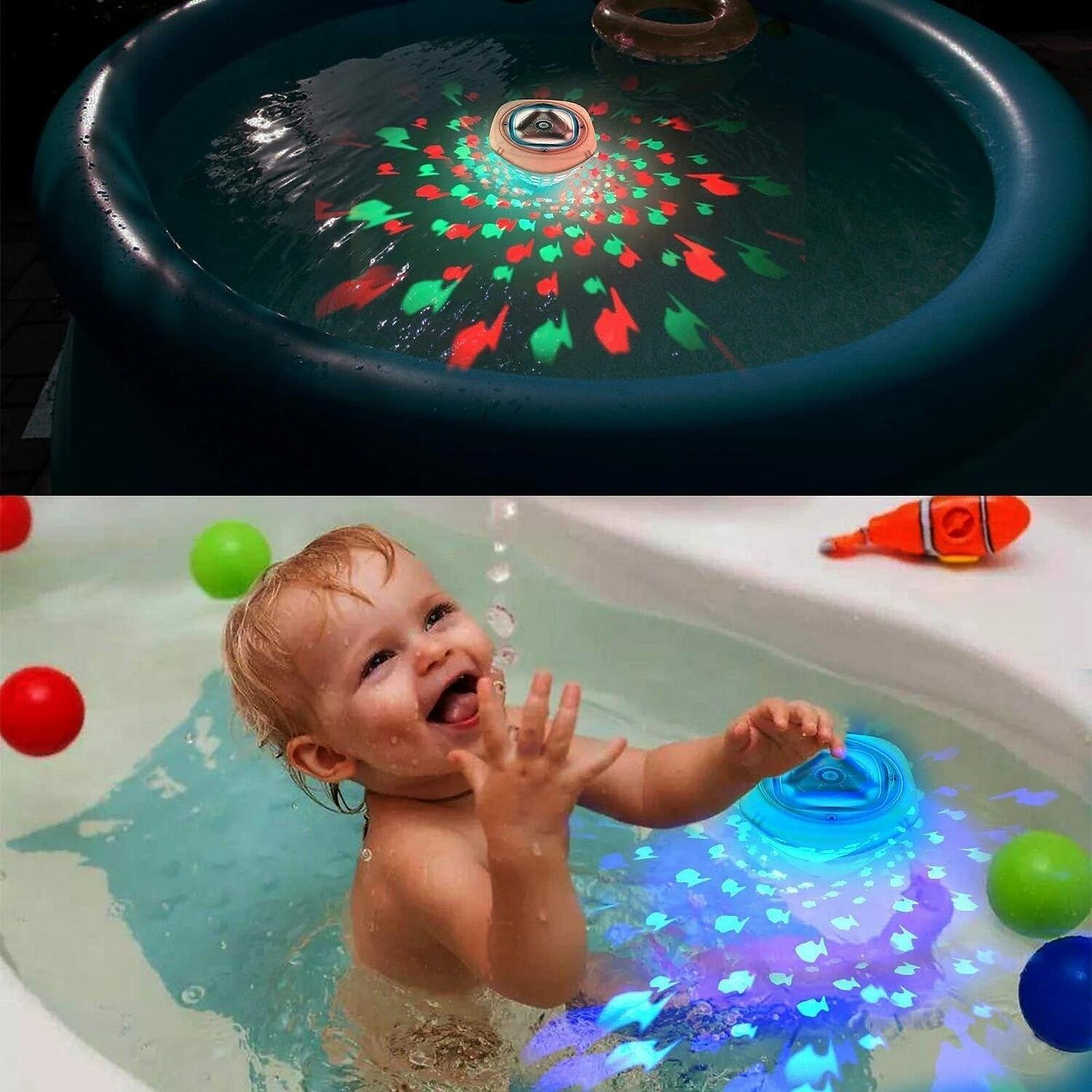 צבעוני צף מתחת למים אור rgb אמבטיה מנורת ספא מנורת בריכת שחייה אורות סוללה מנורת אמבטיה לילדים מקרן ילדים מתנות 2025 - $20.99 –P4