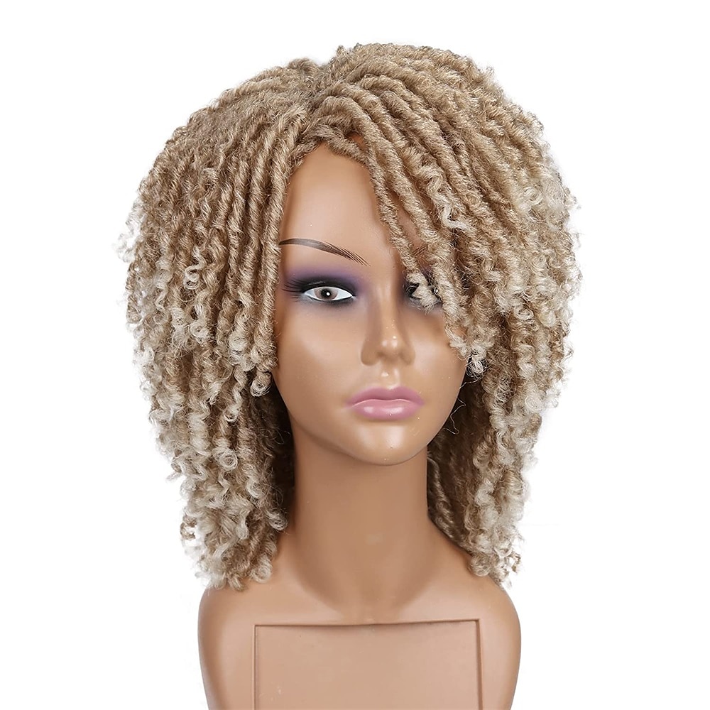 dreadlock pruik korte twist pruiken voor zwarte vrouwen en mannen afro krullend synthetische pruik 2025 - $47.99 –P14