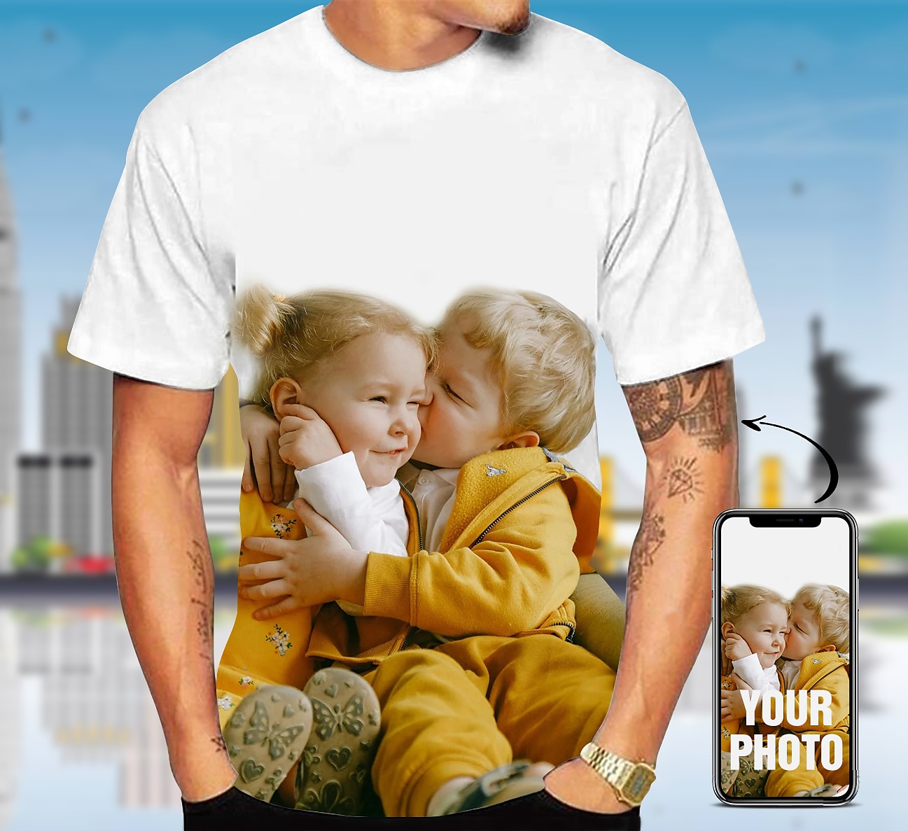 Custom T Shirt for Men Design Your Own Custom Shirts Personalized All Over Print Tee Custom Gifts 2025 - GBP £15 –P1