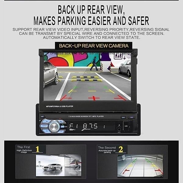 новейший 7-дюймовый HD 1080p выдвижной сенсорный экран автомобильный радиоприемник стерео 1 din bluetooth автомобильный mp5 плеер поддержка usb/aux/fm/функция зеркальной связи + камера заднего вида 2025 - $175.99 –P6