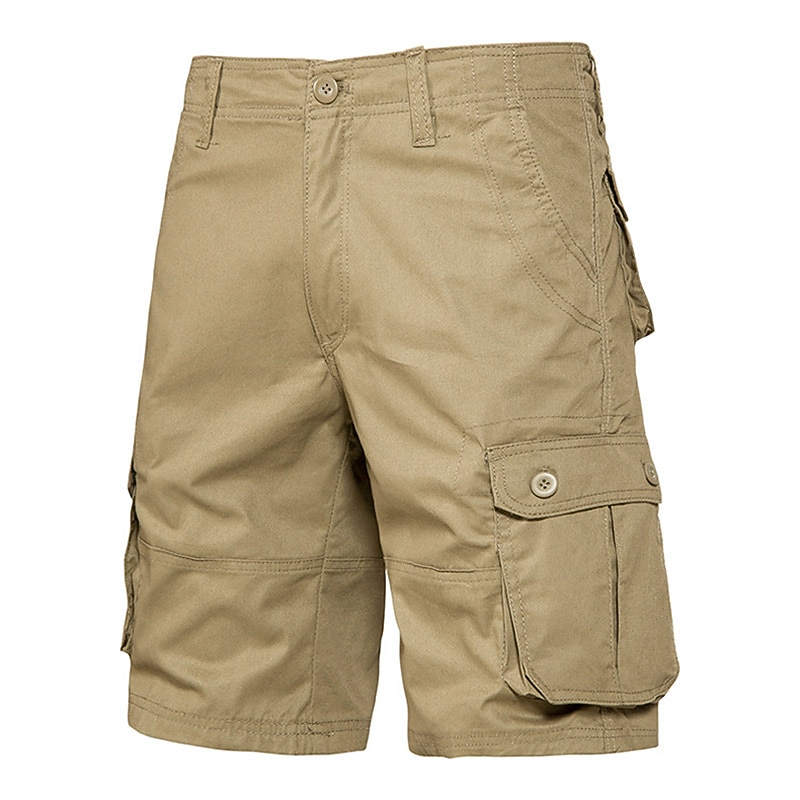 Men's Cargo Shorts Shorts Bermuda shorts Pocket Plain Comfort Breathable Outdoor Daily Going out Casual Big and Tall Dark Brown Black 2026 - $22.99 –P3
