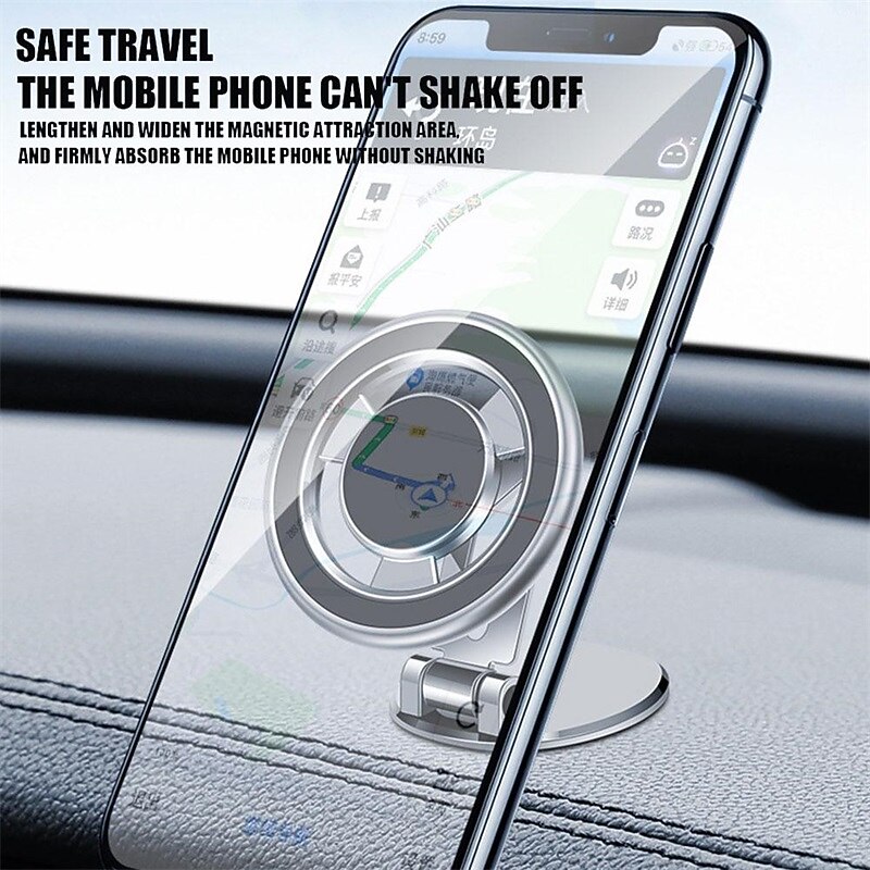 Metal Magnetic Mobile Phone Car Mount for Iphone 14 13 12 Pro Max for Magsafe Adhesive Instrument Panel Adjustable Phone Holder 2025 - $19.99 –P9