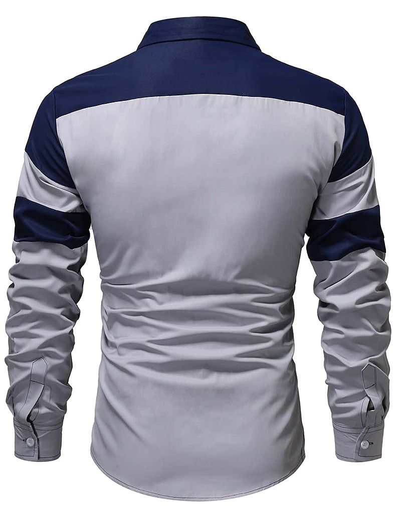 Per uomo Camicia Camicia estiva Camicia con bottoni Maglietta informale Nero Vino Rosso Blu Marrone Manica lunga Color Block Bavero Strada Da mare Di base Abbigliamento Di tendenza Comodo del 2025 a $21.99 –P2