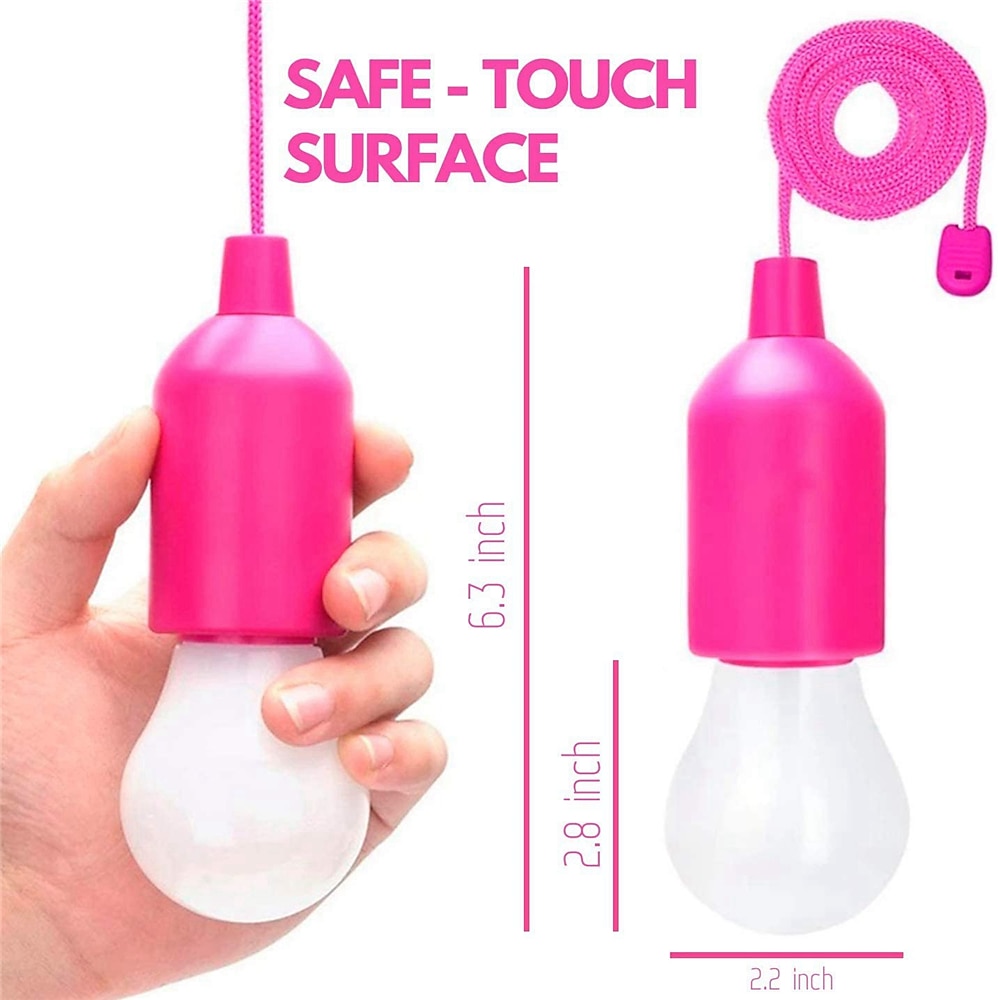 1/4/8 Pcs LED Portable Colorful Pull Cord Light Tent Camping Pull Cord Light Bulb Retro Lighting Light Pull Cord Night Light 2025 - $8.49 –P5