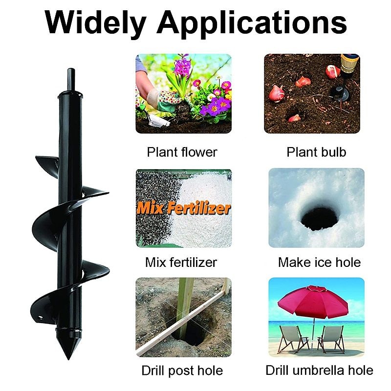 6 Sizes Garden Auger Drill Bit Tool Spiral Hole Digger Ground Drill Earth Drill For Seed Planting Gardening Fence Flower Planter 2025 - $20.99 –P9