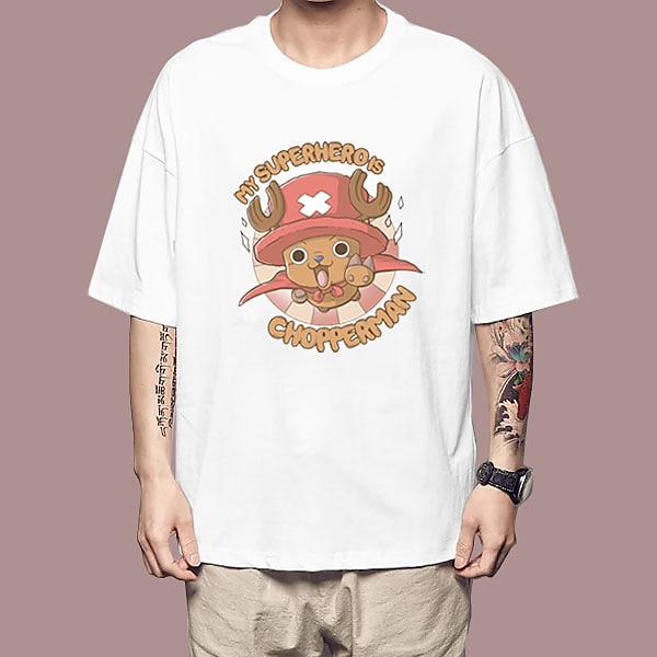One Piece Tony Tony Chopper T-shirt Animé Tecknat Anime Harajuku Grafisk Söt Till Par Herr Dam Vuxna Tillbaka till Skolan Varmstämpling 2025 - GBP £12 –P1