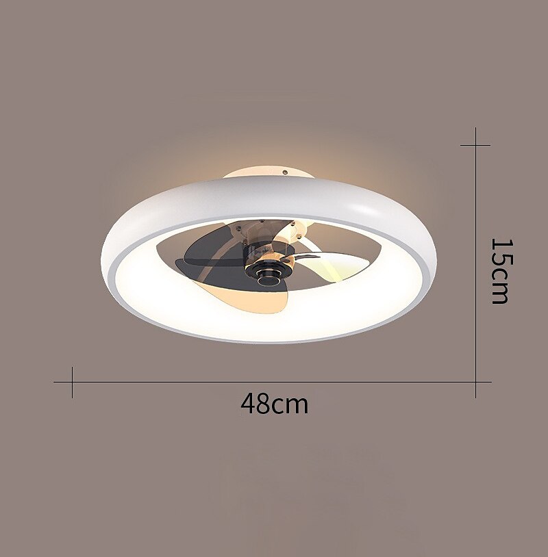 Ceiling Fans with Lights Flush Mount Low Profile Indoor Ceiling Fan,21" Dimmable Bladeless Ceiling Fans with Remote Control,Smart 3 Colors 6 Speeds Reversible 2025 - $230.29 –P5
