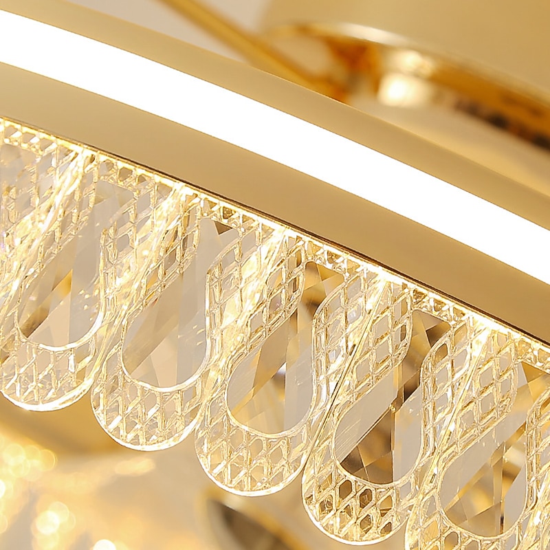 LED Ceiling Fans with lights Crystal Chandeliers Dimmable with Remote Contral 20" Flush Mount Ceiling Lamp Metal Chandelier Bedroom Living Room 2026 - $364.19 –P9