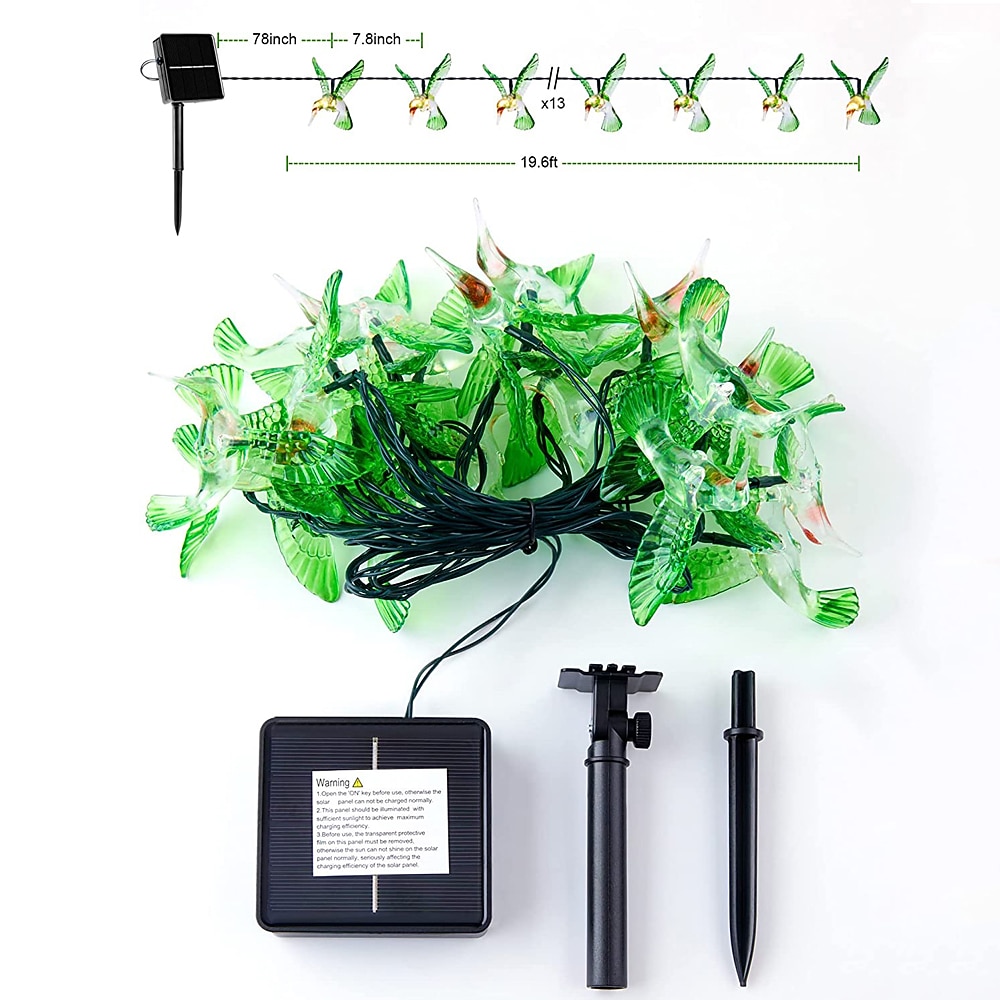 Napelemes Kolibri Fényfüzér 5m 20LED Kültéri Vízálló Tündér Fények Kerti Esküvői Parti Kerti Fa Erkély Táj Díszítés 2026 - $37.99 –P4