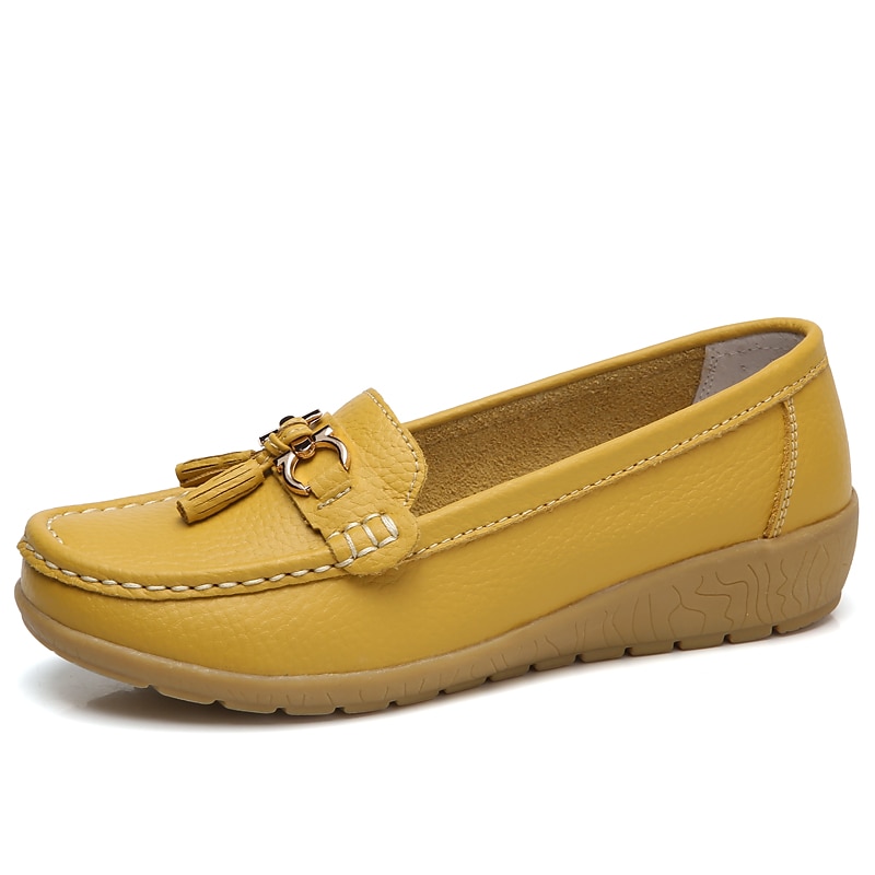 Dame Flate sko Slip-Ons Store størrelser Klassiske Loafers Myke sko Arbeid Daglig Vandring Helfarge Sommer Flat hæl Kvadratisk Tå Fritid minimalisme Fuskelær PU Tøfler Lyseblå Vin Svart 2025 - $29.99 –P8
