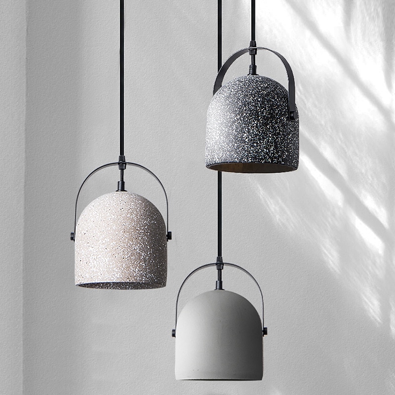 led pendel lys betong pendel lys sement stein lysekrone moderne midten av århundret moderne art deco belysning minimalistisk armatur hvit pendel 2026 - $164.99 –P5