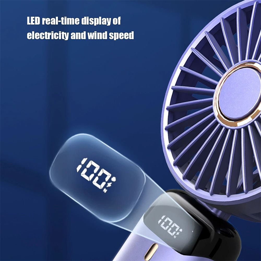 Складной мини-вентилятор WAZA с USB – регулируемая высота и угол светодиодный фонарь личный перезаряжаемый вентилятор для поездок и офиса 2025 - $17.99 –P6