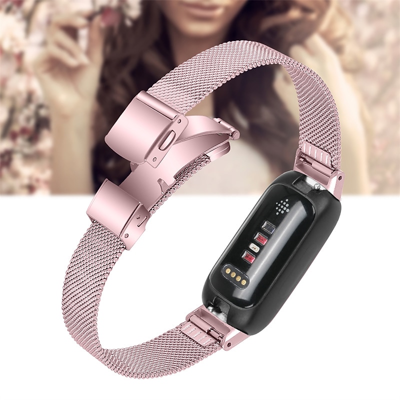 Pulseira de Smartwatch Compatível com Fitbit Inspire 3 Inspire 2 / Inspire HR / Inspire Aço Inoxidável Relógio inteligente Alça Ajustável Com Transparência Mulheres Homens Pulseira Estilo Milanês de 2025 por $19.99 –P15