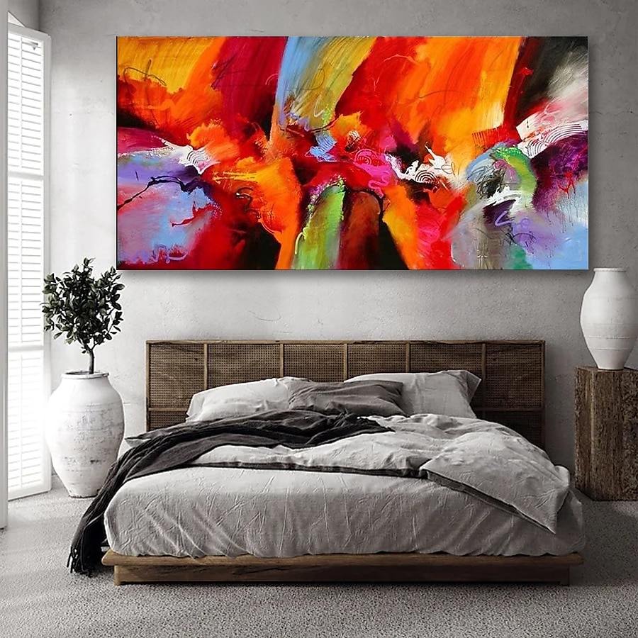 olieverfschilderij handgemaakte handgeschilderde kunst aan de muur abstract kleurrijk huisdecoratie decor gerold canvas geen frame niet uitgerekt 2025 - $100.99 –P5