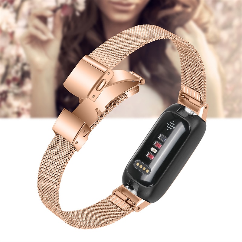 Pulseira de Smartwatch Compatível com Fitbit Inspire 3 Inspire 2 / Inspire HR / Inspire Aço Inoxidável Relógio inteligente Alça Ajustável Com Transparência Mulheres Homens Pulseira Estilo Milanês de 2025 por $19.99 –P19