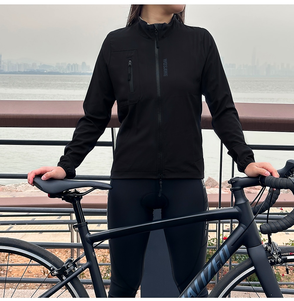 wosawe cykling vindjacka dam vattentät vindtät cykel reflekterande långärmad cykeldräkt 2025 - $39.99 –P5