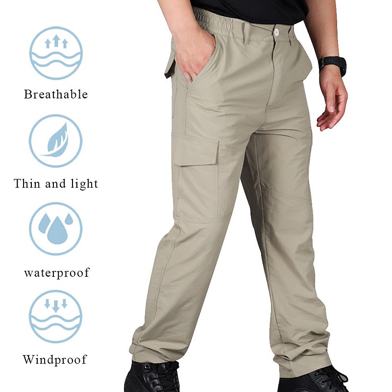 Men's Tactical Breathable Outdoor Hiking Trousers Waterproof Multi