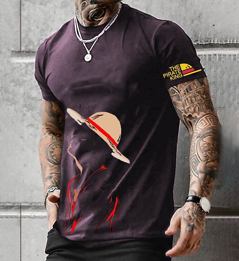 One Piece Aap D. Luffy T-Shirt Anime Cartoon Anime 3D Klassiek Street Style Voor Voor Stel Voor heren Dames Volwassenen 3D afdrukken 2025 - $20.99 –P5