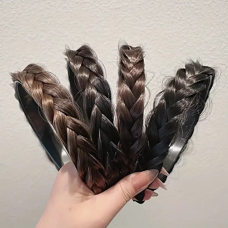 Fashion Synthetic Fishbone Braid Wig Twist Braid Headband Hairpin Hair Accessories For Women Daily Wear Party 2025 - $9.99 –P2
