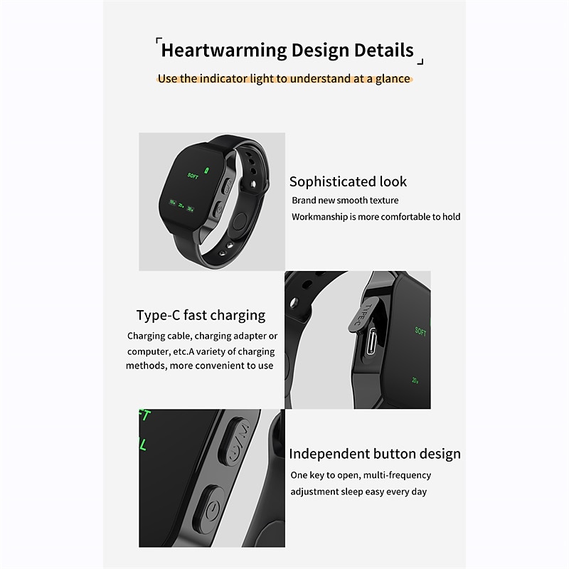 EMS Slaap Hulp Horloge Microcurrent Puls Snelle Slaap Hulp Slimme Polsband Anti-angst Insomnia Hypnose Device Drukverlichting Valentijnsdag Cadeau 2026 - $27.99 –P11