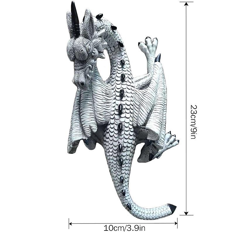 scultura da parete drago cornuto, poliresina, pietra grigia, gotico &amplificatore; decorazioni medievali, decorazioni per desktop e scaffali, regali decorativi per ufficio per uomo del 2025 a $21.99 –P5