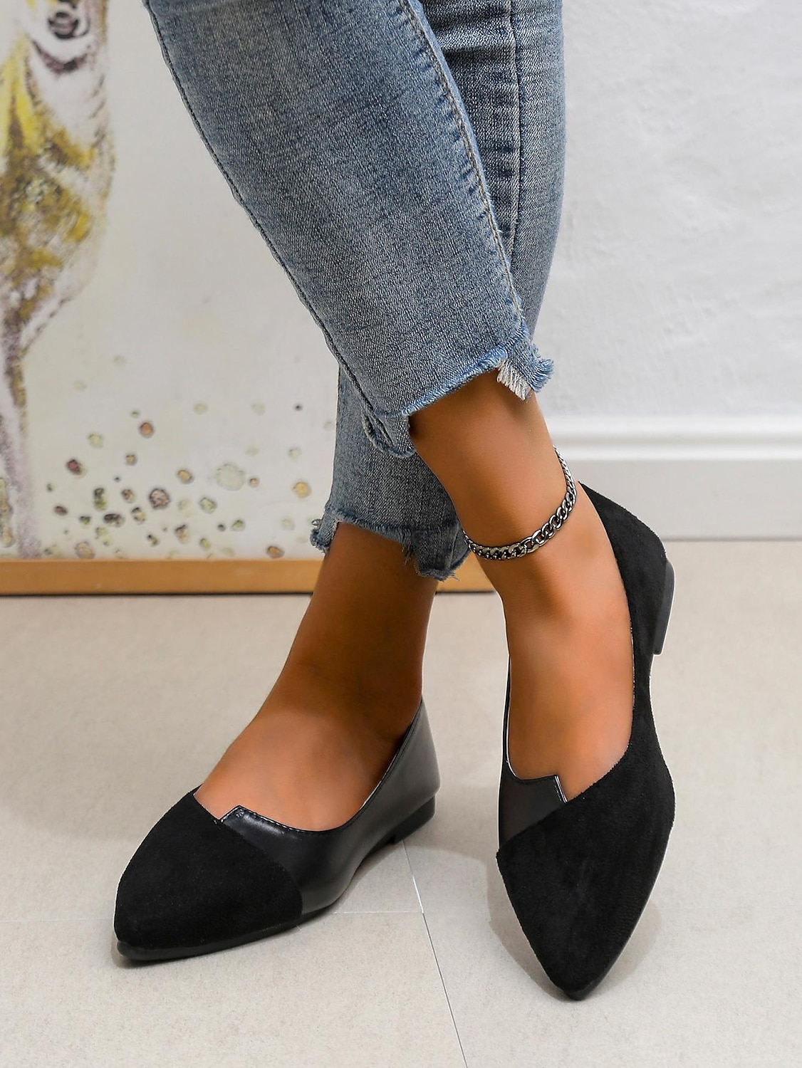 Women's Two-Tone Pointed Toe Flats – Elegant Slip-On Ballet Shoes, Comfortable Daily Wear for Work & Casual Outfits 2025 - $19.99 –P17