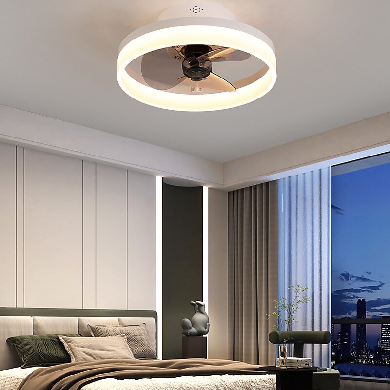 Ceiling Fans with Lights Flush Mount Low Profile Indoor Ceiling Fan,15.7" /19.6" Dimmable Bladeless Ceiling Fans with Remote Control,Smart 3 Colors 6 Speeds Reversible 2025 - $187.99 –P8
