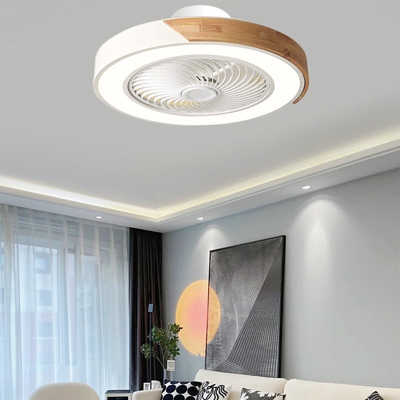 ventiladores de teto led com luzes reguláveis com contral remoto 20" luminária embutida no teto abajur acrílico lustre quarto sala de estar de 2025 por $242.49 –P2